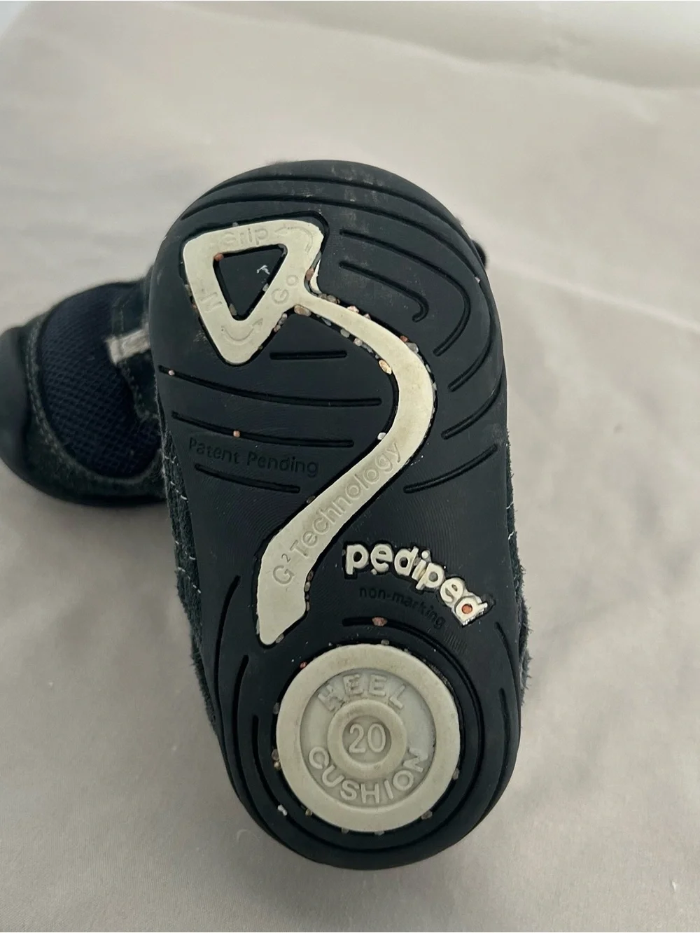 pediped Black and Gray Velcro baby Sneakers
